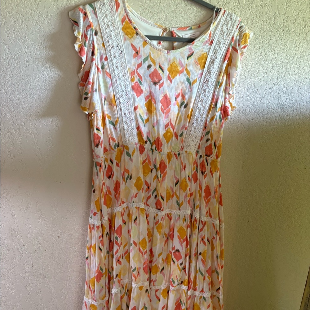 Floral Ruffle Sleeve Dress
